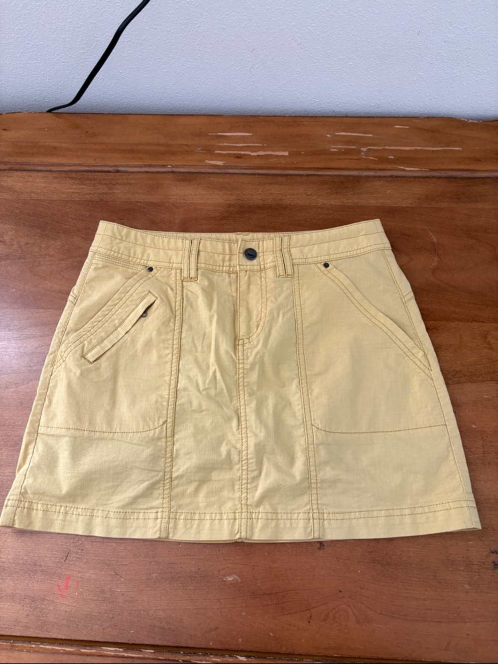 Title Nine Yellow Cotton A-Line Skort Size 2